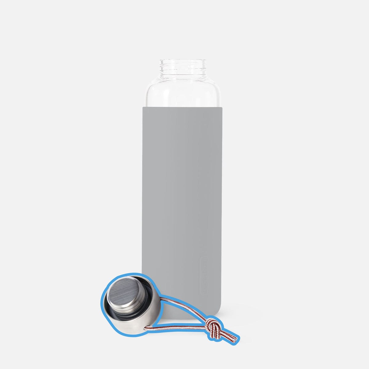 Replacement GLASS WATER BOTTLE LID - with seal and red cord