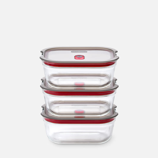 STACK + NEST BOÎTES ALIMENTAIRES EN VERRE X3